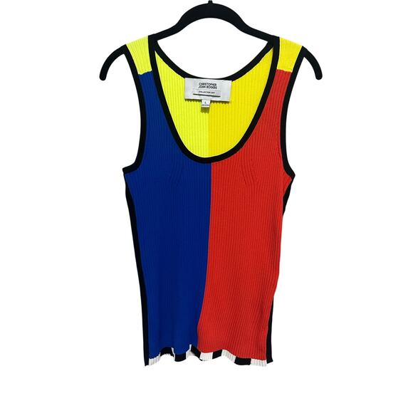 Christopher John Rogers Color Block Ribbed Tank Top Size Large - Picture 1 of 8